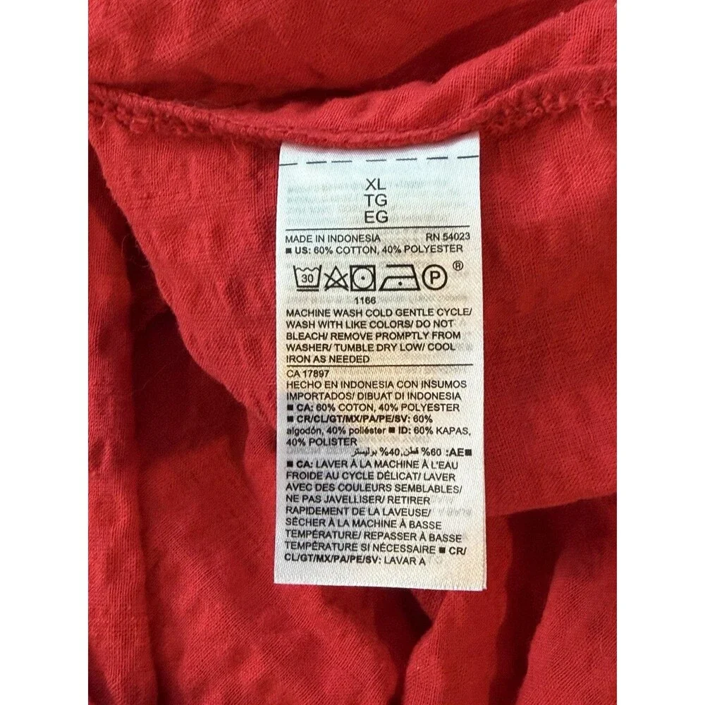 Old Navy Women's Red Solid Off Shoulder Puff Short Sleeve Woven Blouse XL
